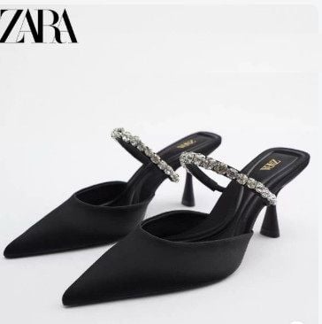 9125 SỤC ZARA CAO CẤP QUAI NGANG ĐÁ CAO GÓT D0037ER