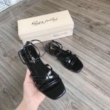 SANDAL BỆT YSL QUAI CHÉO BÓNG D0015E