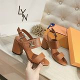 SANDAL LV 2 QUAI TRƠN HOẶC HỌA TIẾT HOA LOGO CẠNH D0022E