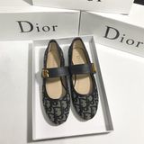 DIOR BỆT VÂN QUAI NGANG MŨI TRÒN D0023E