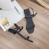 SANDAL QUAI MẢNH GÓT VUÔNG 2P D0017E