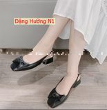 GIÀY NƠ ẤU MŨI VUÔNG HỞ HẬU GÓT VUÔNG 3P D0019ER