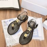 SANDAL XỎ NGÒN CN LOGO CỎ 4 LÁ MÀU VÀNG D0012E