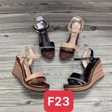 F23 SANDAL ĐẾ XUỒNG QUAI DA IN CHỮ D0022E