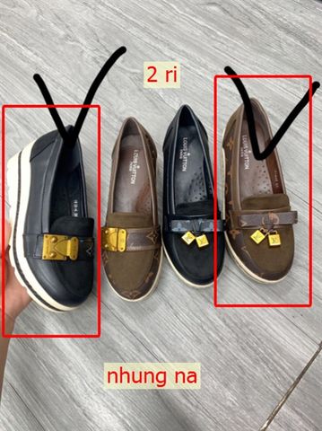 GIÀY ĐỄ XUỒNG LV NƠ KHÓA QUẢ CHUÔNG D0034ER