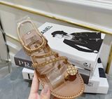 SANDAL XỎ NGÓN HOA ĐÁ 2 QUAI CHÉO ĐÁ HẬU CHUN D0022ER