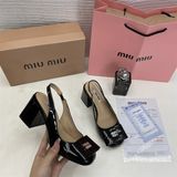 B2821-68 GIÀY MIUMIU DA BÓNG CAO CẤP NƠ BẢN TO D0038ER