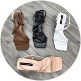 SANDAL 2 QUAI LỆCH 1 QUAI VÒNG SAU GÓT TAM GIÁC D0021ER