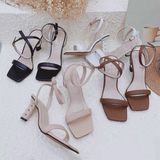 SANDAL QUAI MẢNH GÓT XOẮN DÁNG XÍCH D0021ER