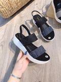 SANDAL ĐỘN ĐẾ TRẮNG QUAI ĐEN D0020E