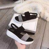 SANDAL ĐỘN ĐẾ TRẮNG QUAI ĐEN D0020E