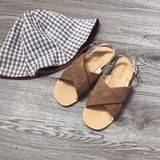 SANDAL BỆT QUAI CHÉO ĐẾ KẾP D0017E