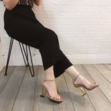 SANDAL CAO GÓT YSL QUAI BÓNG D0020E