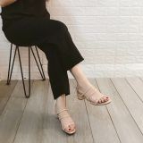 SANDAL 3 QUAI GÓT TRỤ 5P D0017E