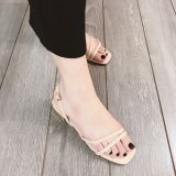 SANDAL GÓT VÀNG HAI QUAI MẢNH D0017E