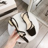 SANDAL GÓT VÀNG HAI QUAI MẢNH D0017E