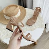 SANDAL QUAI BÓNG GÓT VÀNG LỤC GIÁC D0019ER