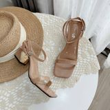 SANDAL QUAI BÓNG GÓT VÀNG LỤC GIÁC D0019ER