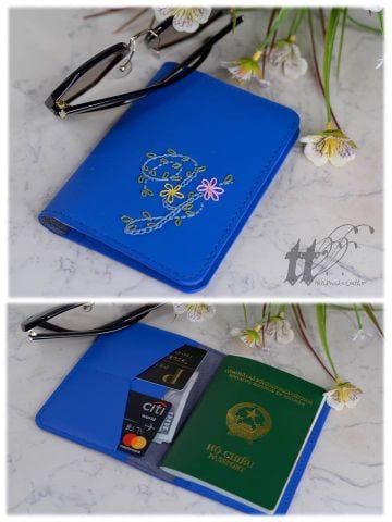 Bon Voyage Passport Cover thêu chữ cái