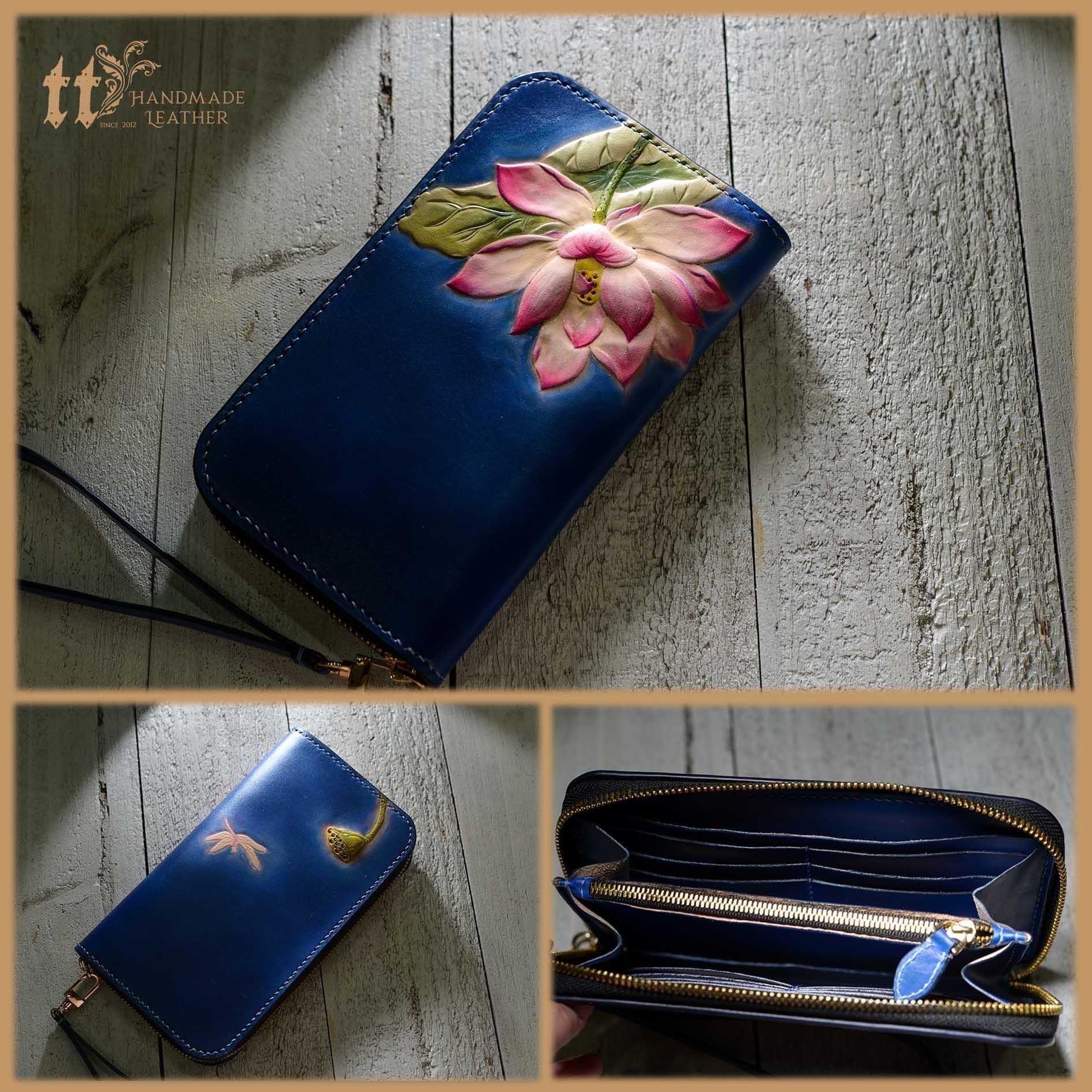 Ví Sorrento Điêu Khắc Hoa Sen