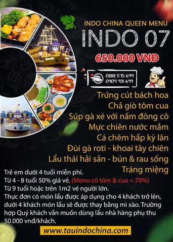  SET MENU INDO 07 - Tàu Nữ Hoàng Đông Dương - INDOCHIA QUEEN 