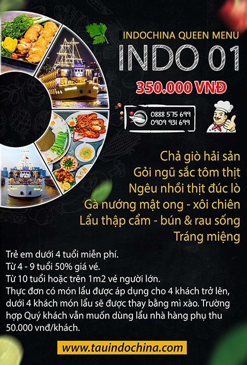  SET MENU INDO 01 -Tàu Nữ Hoàng Đông Dương - INDOCHINA QUEEN 