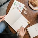  Printed Leather Notebook - Cà phê sữa 