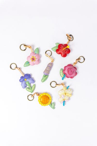  Móc Khóa Da Chủ Đề Hoa 