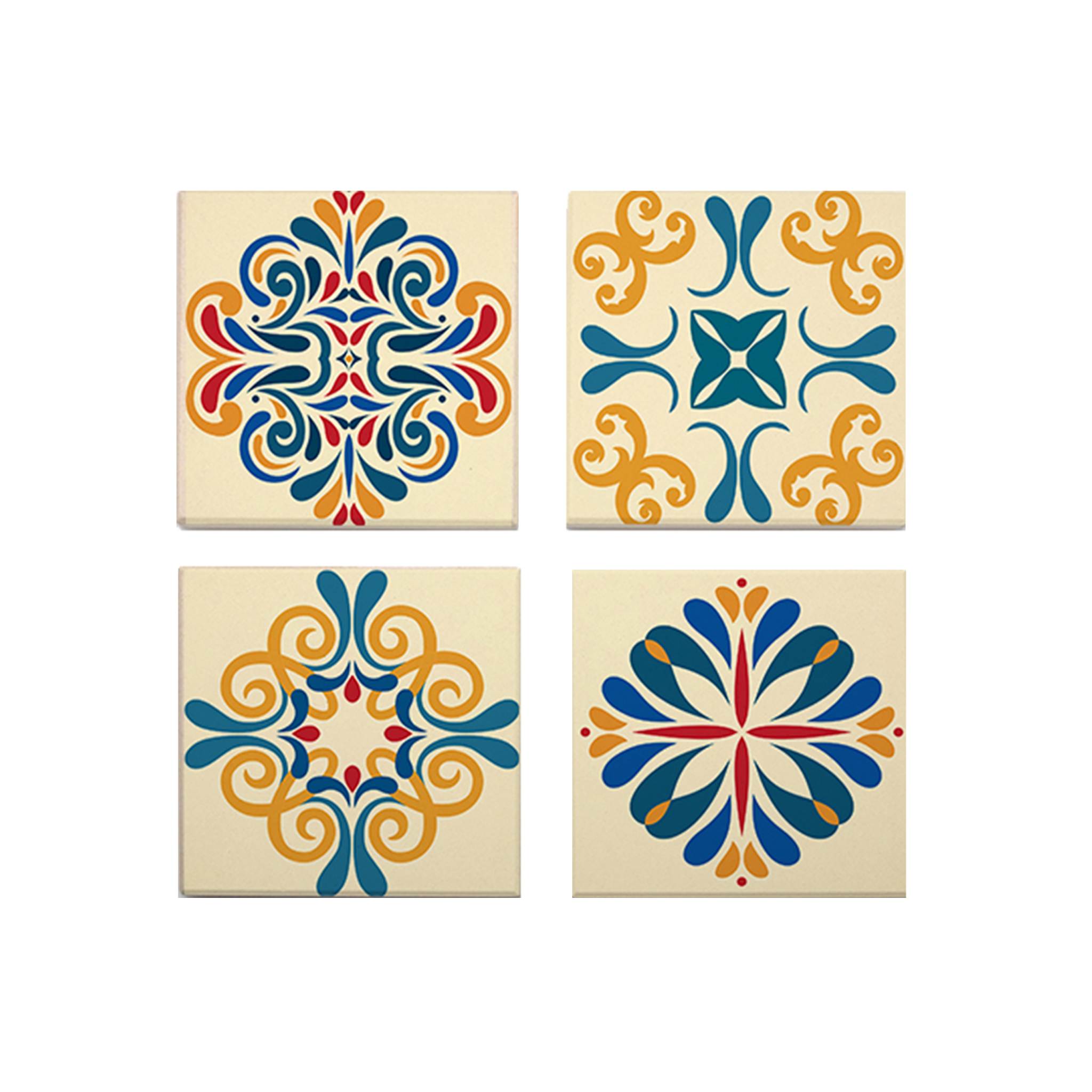  Ceramic Coaster - Vintage Patterns 