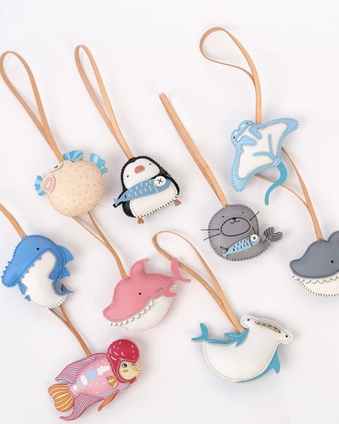  Móc Khóa Da Chủ Đề Động Vật Dưới Nước 