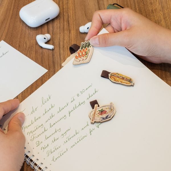  Kẹp Sách Gỗ - Gỏi cuốn, Bánh mì, Phở 