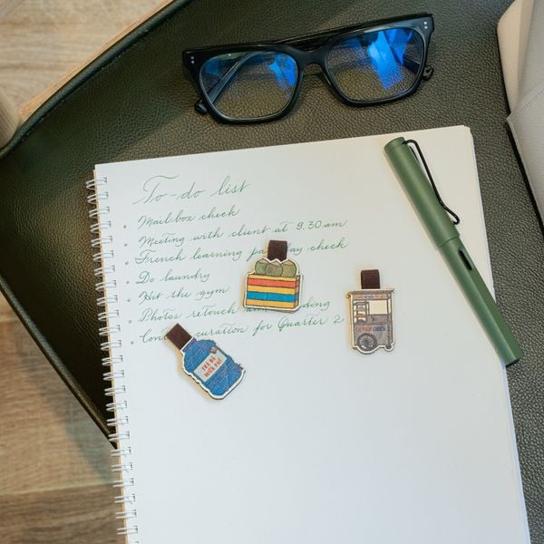  Kẹp Sách Gỗ - Trà đá, Dừa, Xe viên chiên 