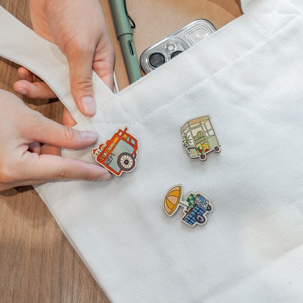  Pin Gỗ - Xe Kem, Nước Mía, Dừa Cam 