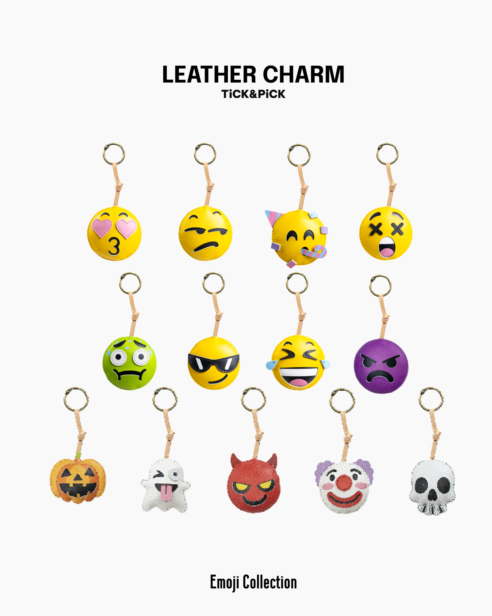  Móc Khóa Da Chủ Đề Emoji 