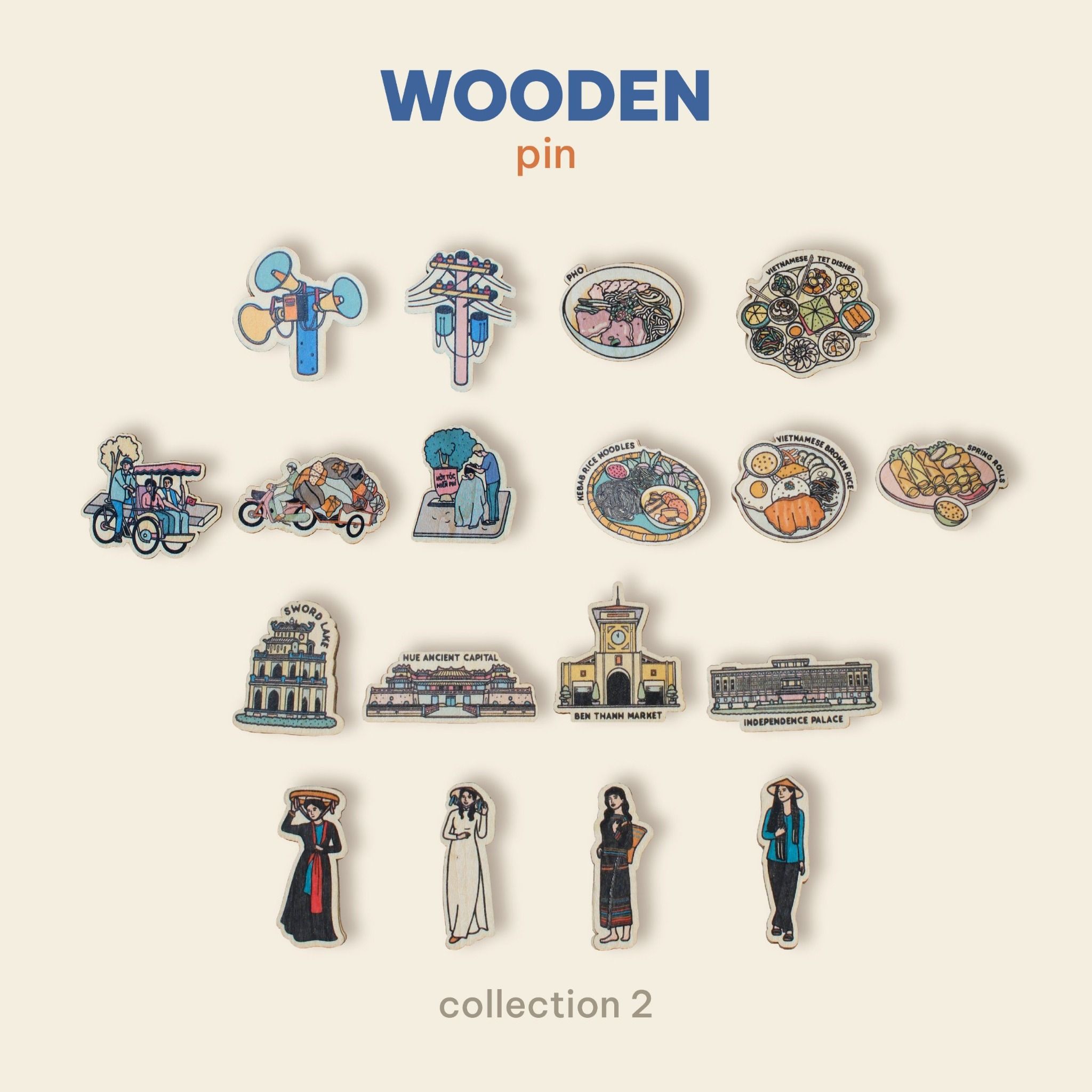  Wooden Pin - Loa Phường, Cột Điện 