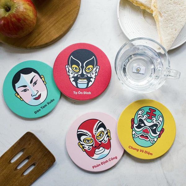  Lót Ly Gốm - Hát Bội 