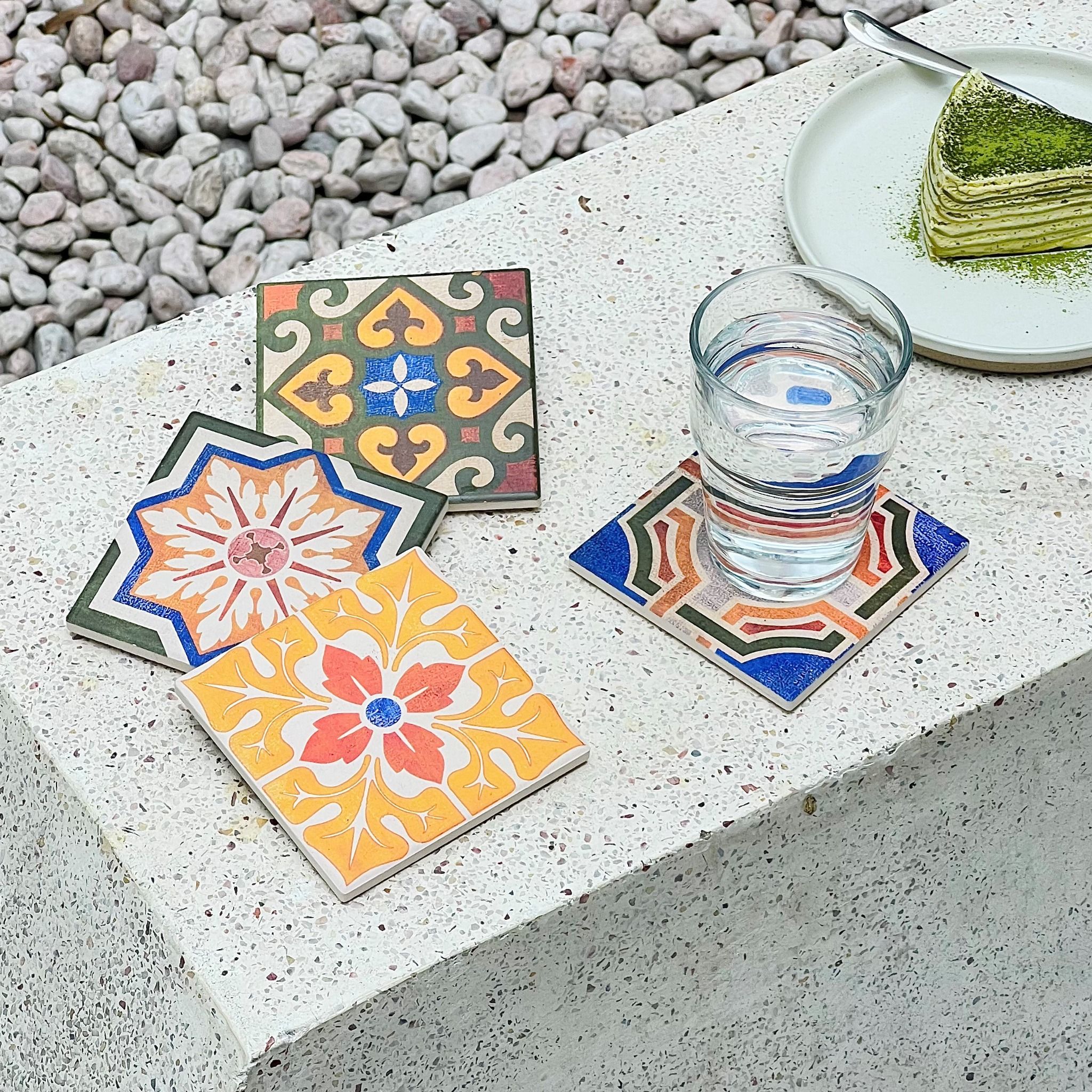  Ceramic Coaster - Vintage Patterns 