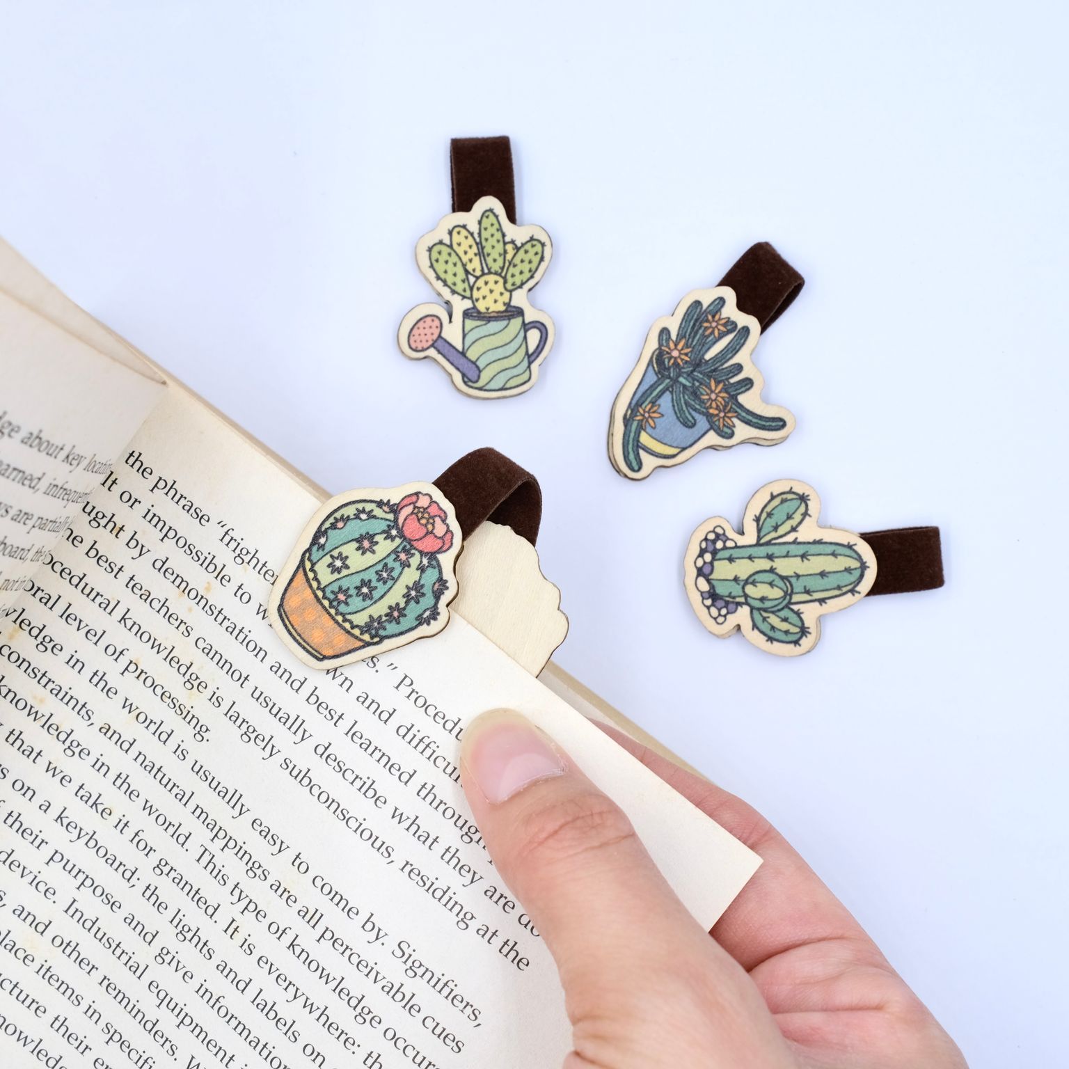  Wooden Bookmark (Set 4) - Plants & Insects 