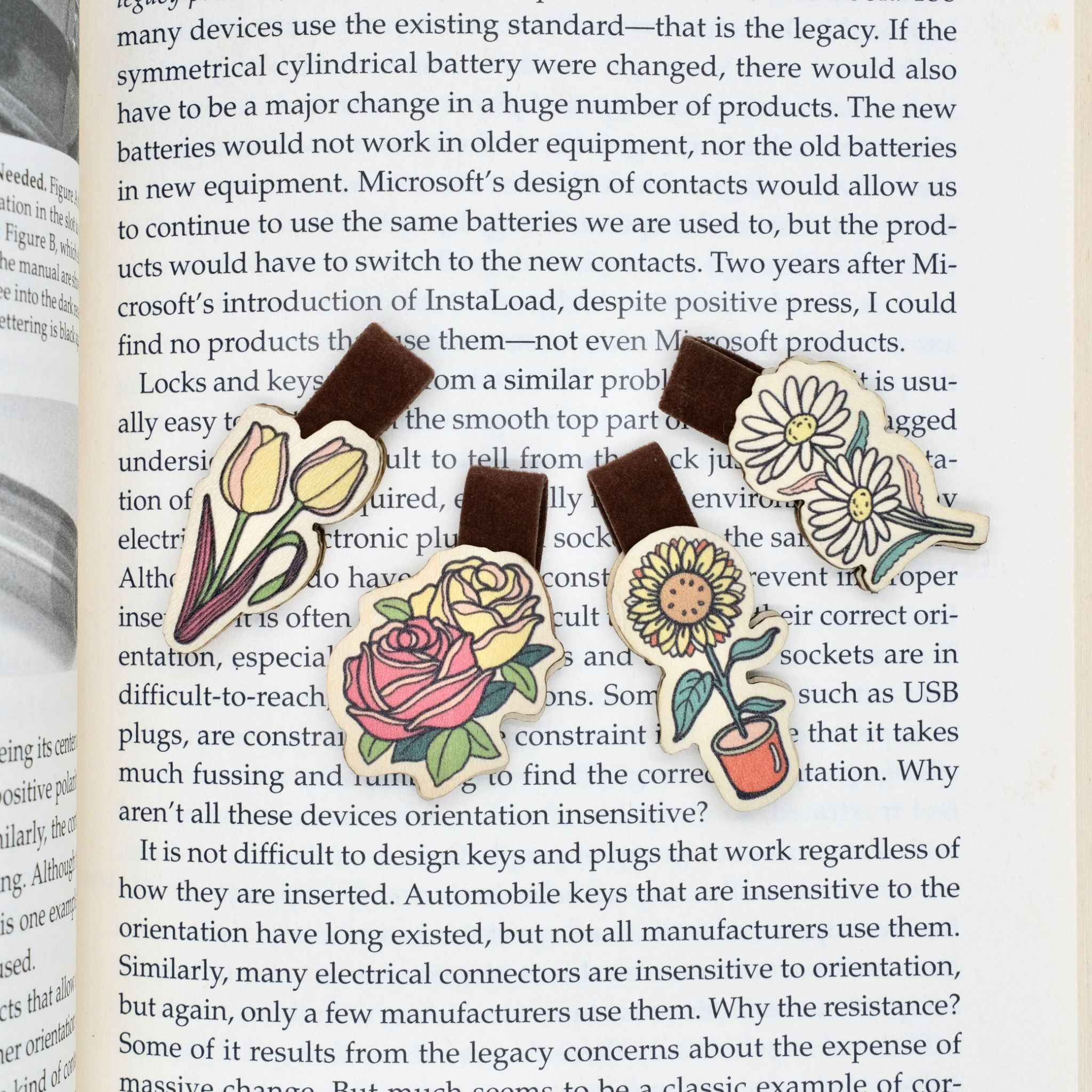  Wooden Bookmark (Set 4) - Plants & Insects 
