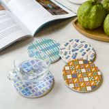  Lót Ly Gốm - Họa Tiết Đời Thường 