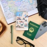  Leather Passport Holder - Hanoi Map 