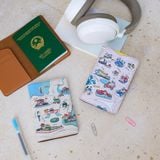  Leather Passport Holder - Hanoi Map 