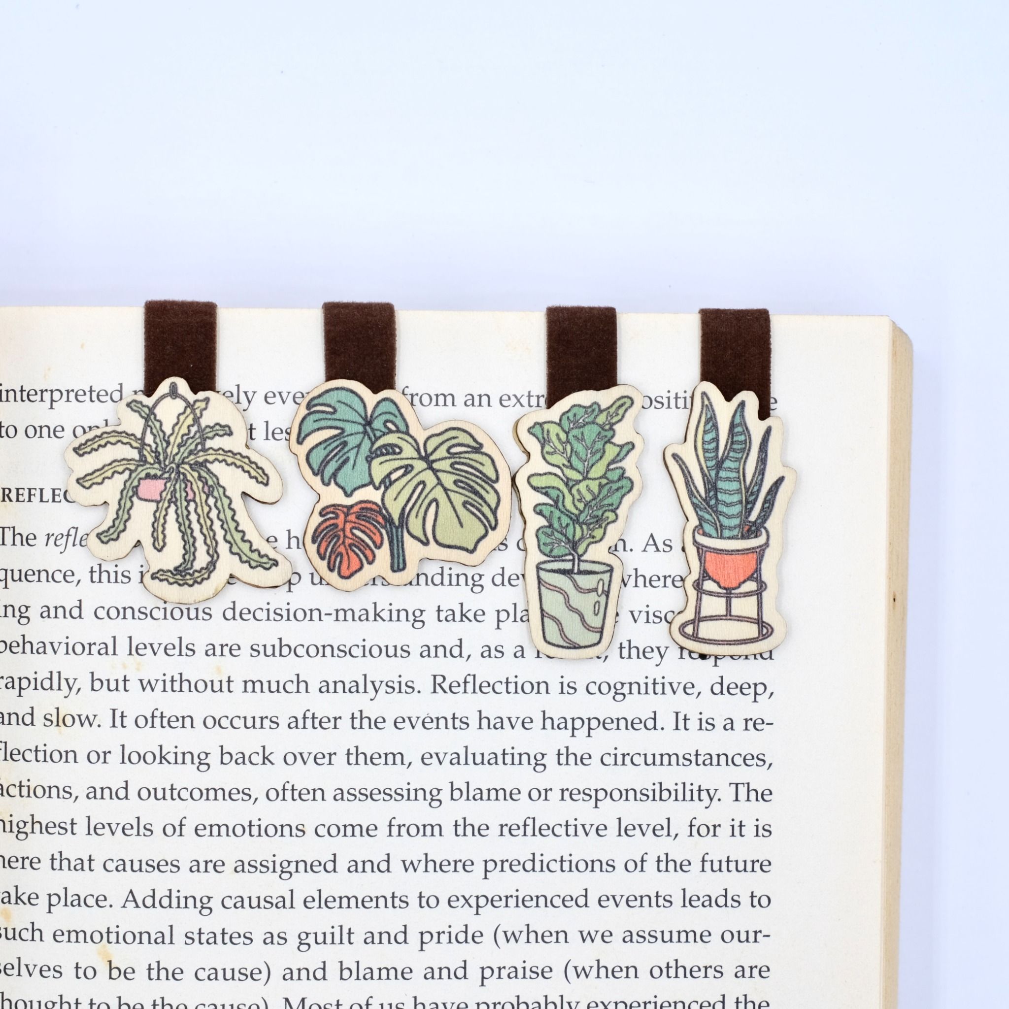  Wooden Bookmark (Set 4) - Plants & Insects 