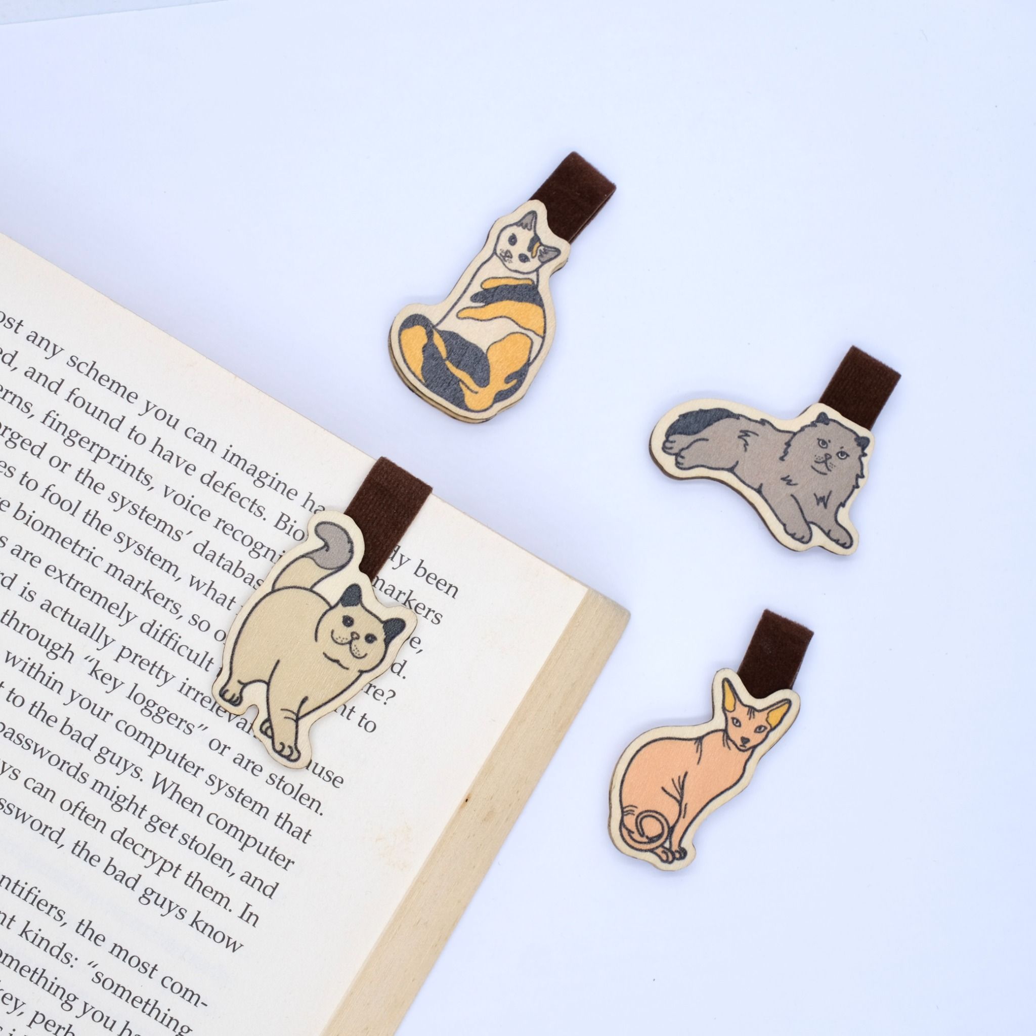  Wooden Bookmark (Set 4) - Pet Series 