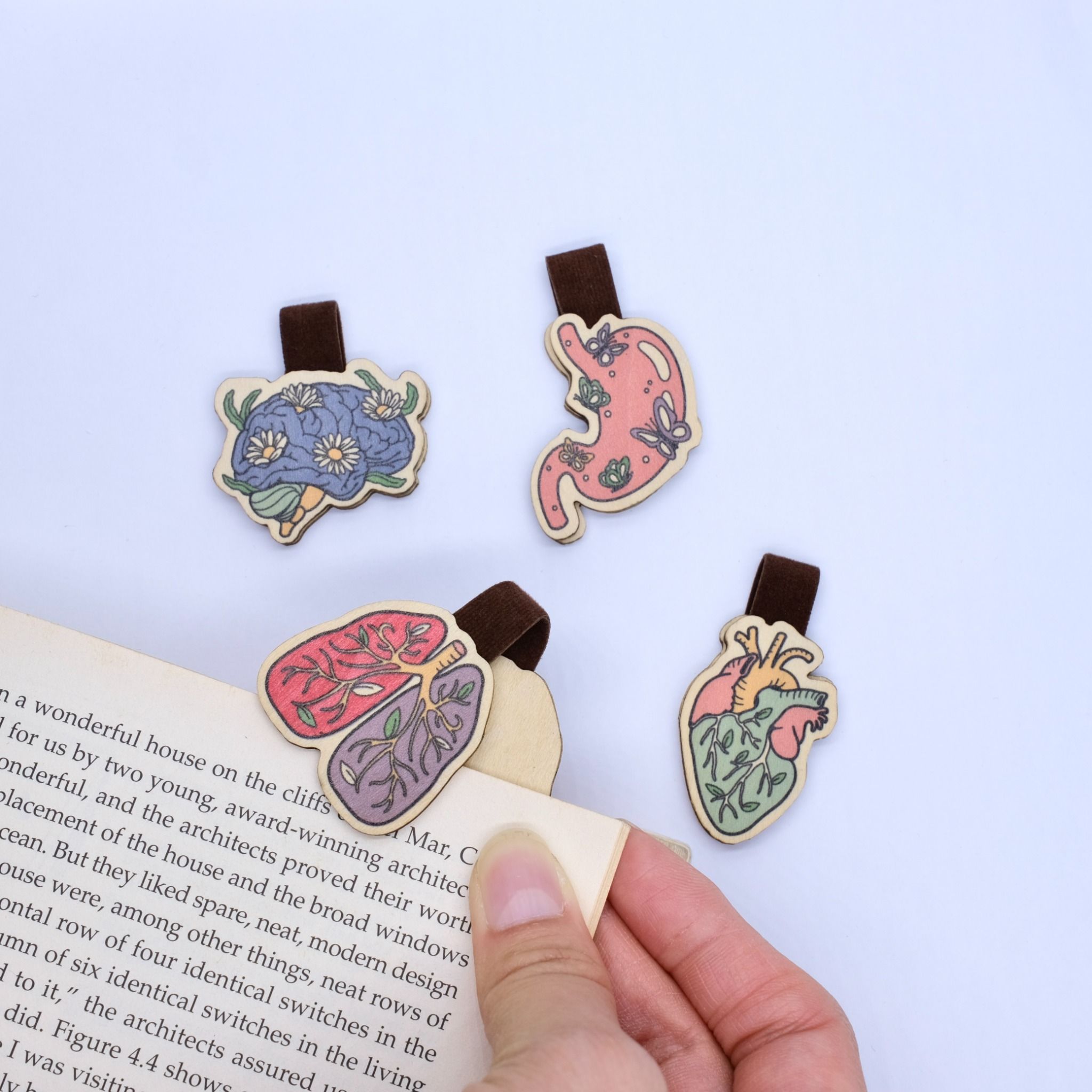  Wooden Bookmark (Set 4) - Fun things 