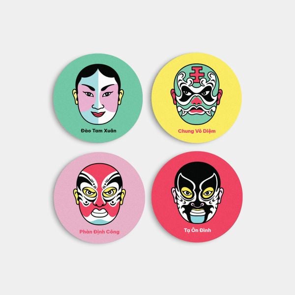  Lót Ly Gốm - Hát Bội 