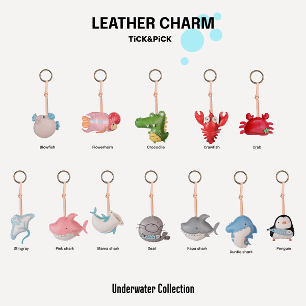  Móc Khóa Da Chủ Đề Động Vật Dưới Nước 