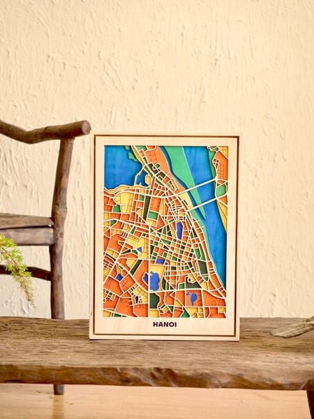  Bản Đồ Tranh Gỗ Việt Nam - Hà Nội 