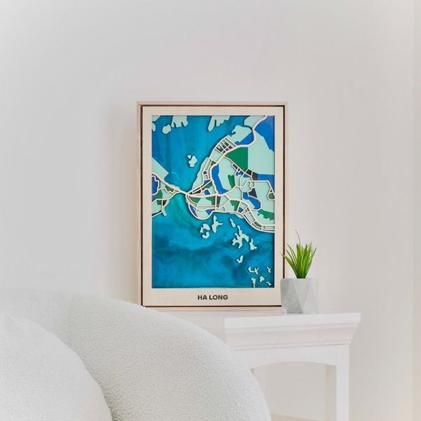  Bản Đồ Tranh Gỗ Việt Nam - Hạ Long 