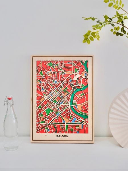  Bản Đồ Tranh Gỗ Việt Nam - Sài Gòn 